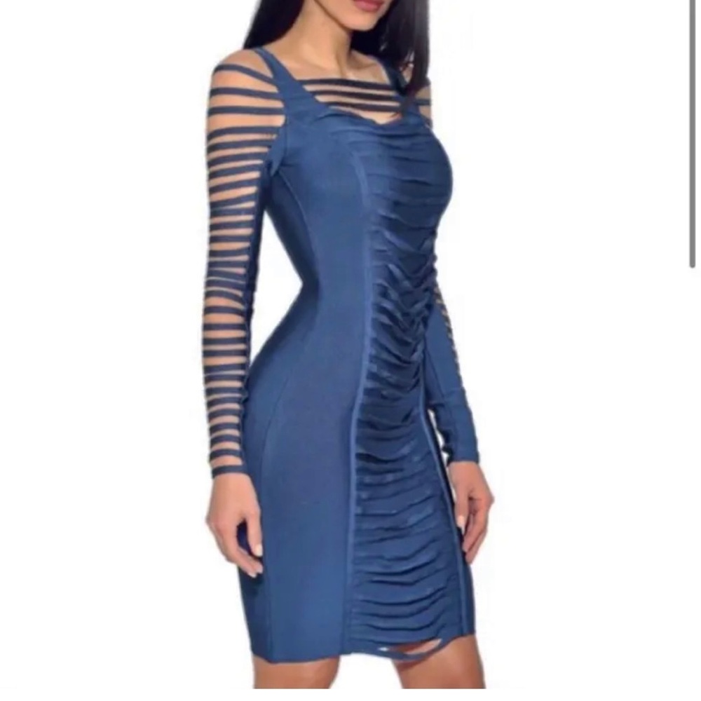 BCBGMaxAzria exclusively for Nordstrom tassel cutout bandage dress. Free scarf